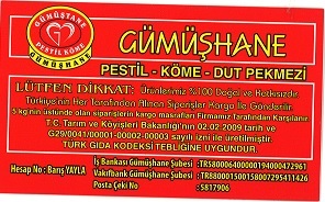 Gümüşhane pestil köme